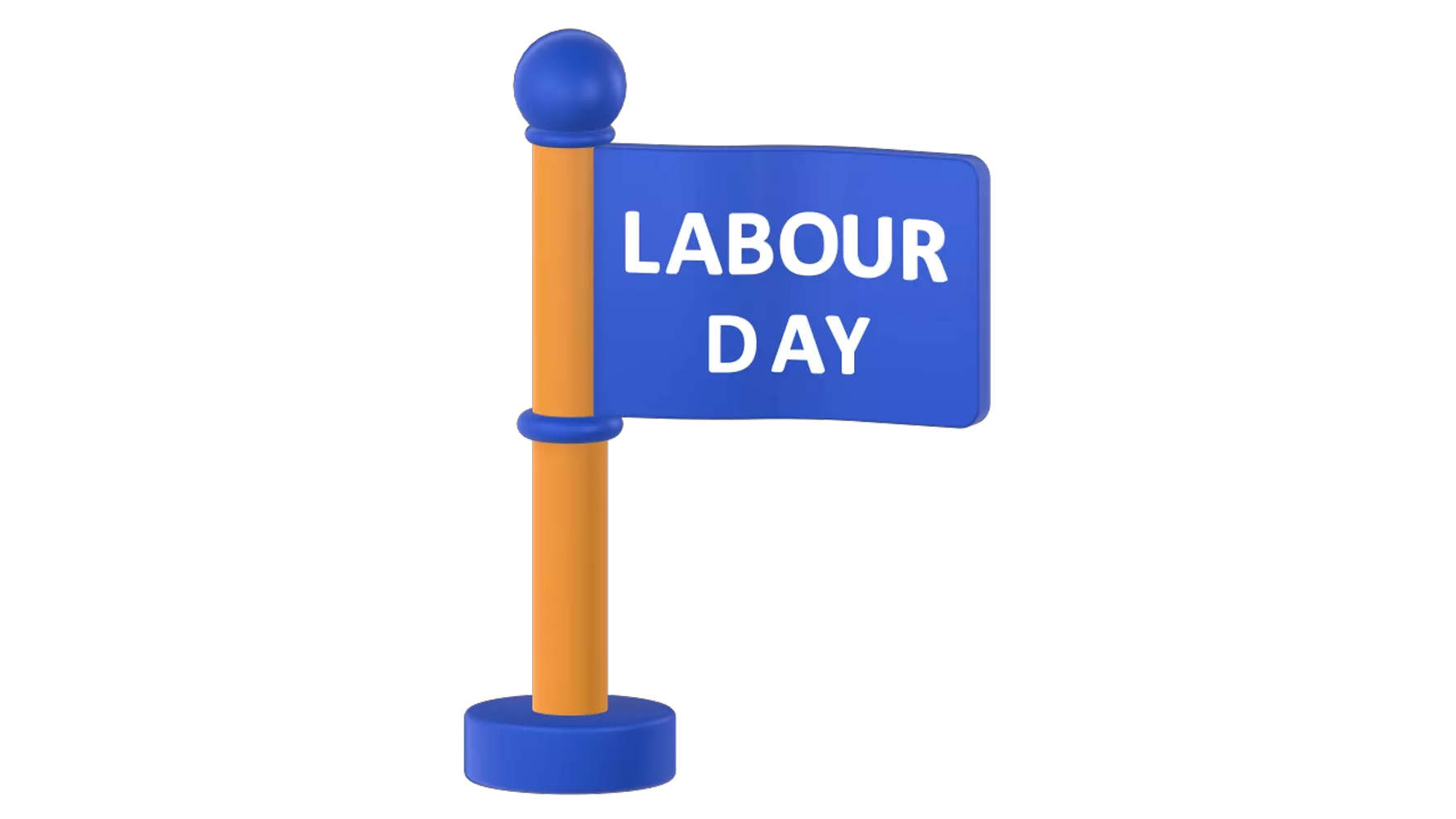 Labour Day Flag 3D Graphic