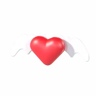 Flying Heart 3D Graphic
