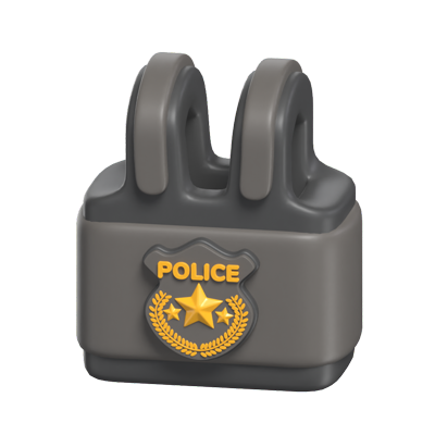 Bulletproof Vest 3D Model With Police Badge 3D Graphic