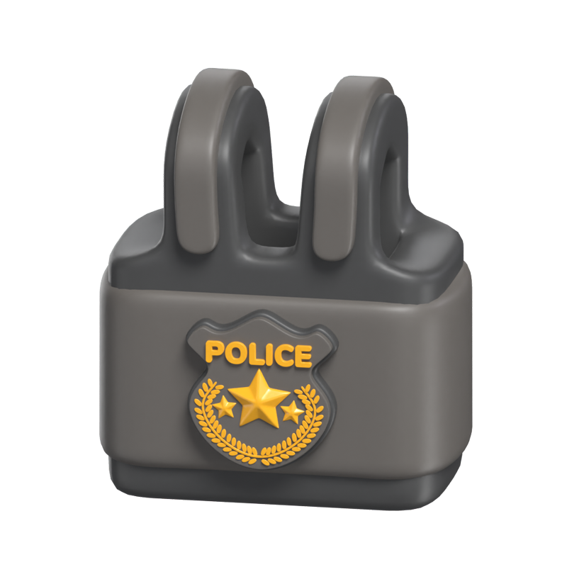 Bulletproof Vest 3D Model With Police Badge 3D Graphic