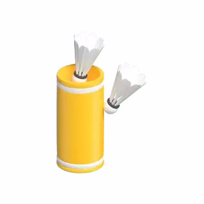 Shuttlecock Case With Two Shuttlecocks Outside 3D Model 3D Graphic