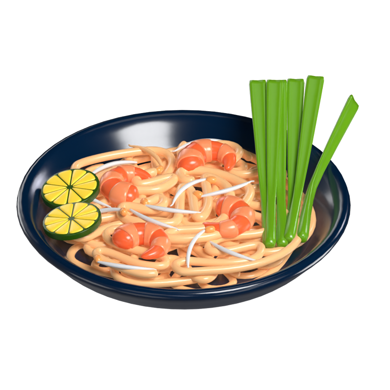 3D Pad Thai Culinary Delight 3D Graphic