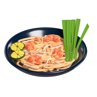 3D Pad Thai Culinary Delight 3D Graphic