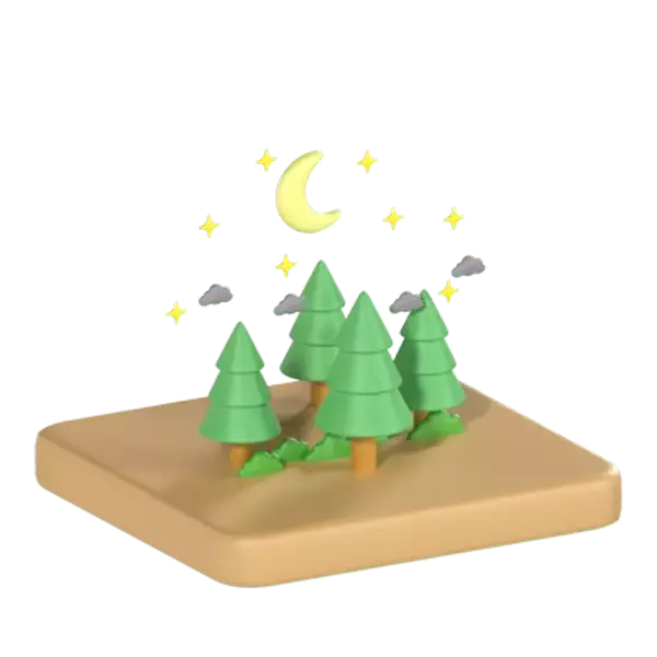 Forest At Night 3D Graphic