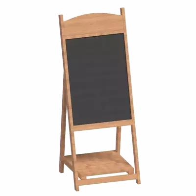 3D  Standing Wood Chalk Board 3D Graphic