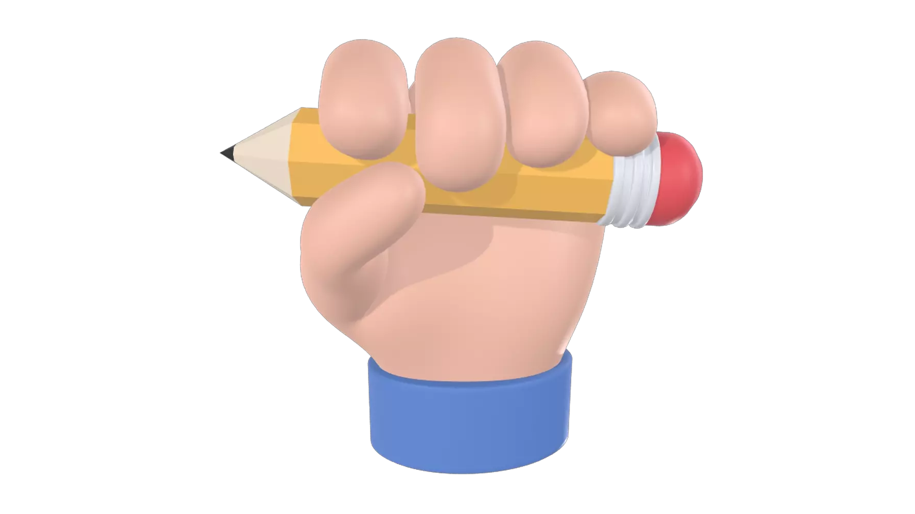 Holding Pencil 3D Graphic