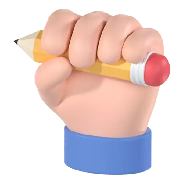 Holding Pencil 3D Graphic