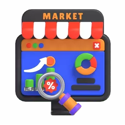 Market Analysis 3D Graphic