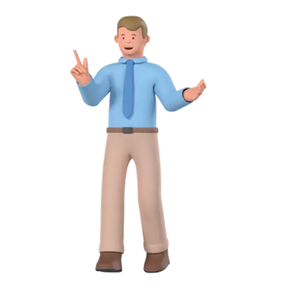 Business Man Presenting Something 3D Graphic