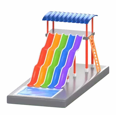 Giant Water Slide 3D Graphic