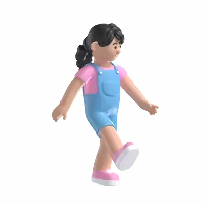 Girl Walking 3D Graphic