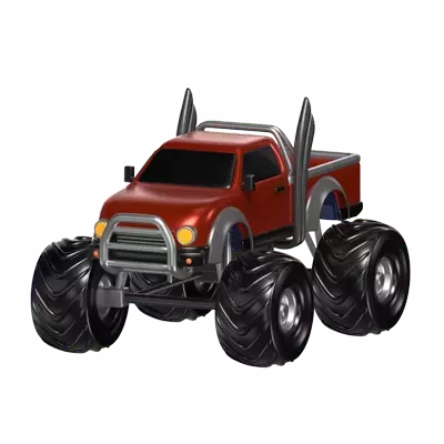 3d dark red monster truck modell off road 3D Graphic