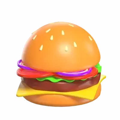 3D Burger Of Juicy Delight 3D Graphic