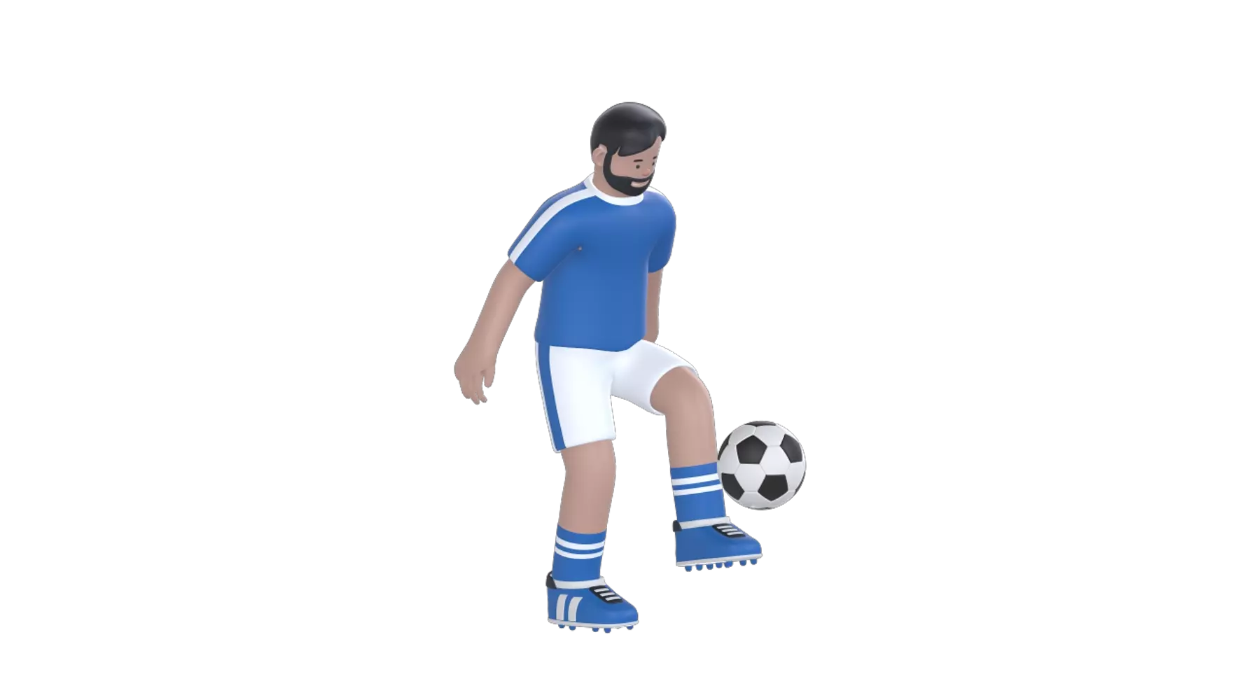 Soccer Player Bouncing Ball 3D Graphic