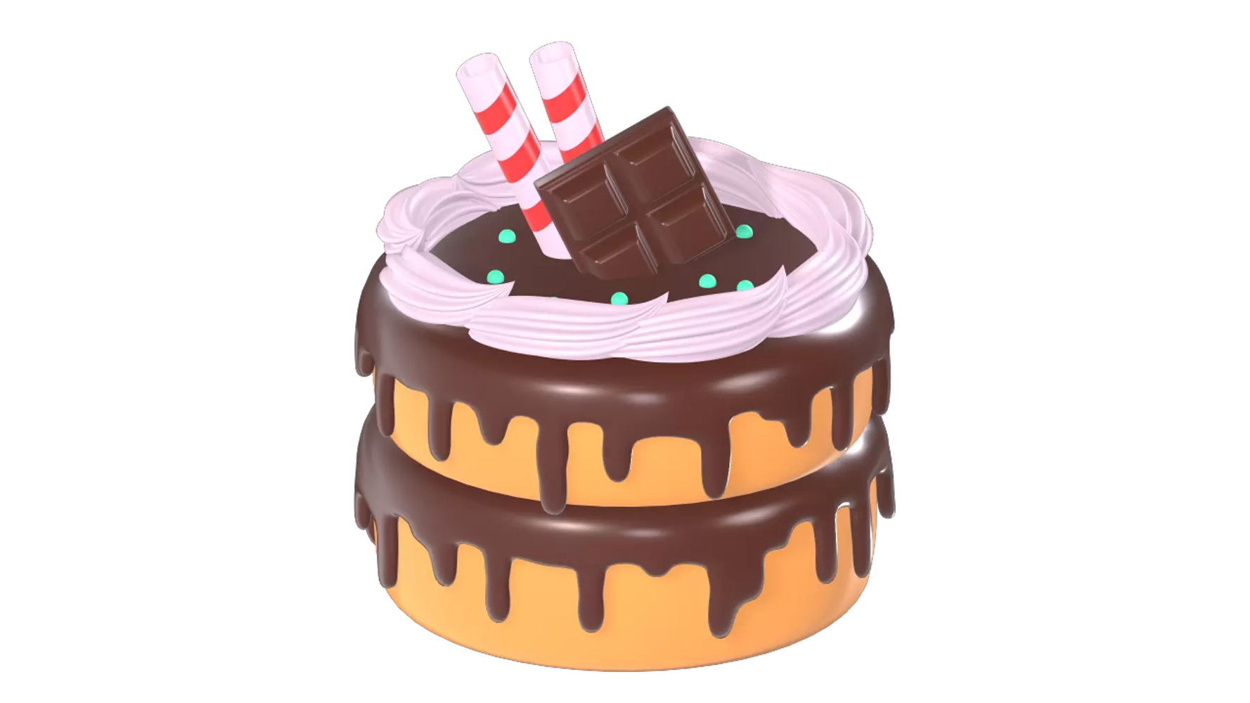Birthday Cake Lava Choco 3D Graphic