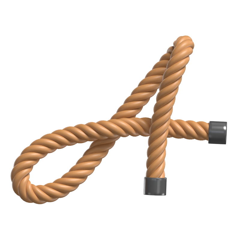 A  Letter 3D Shape Rope Text 3D Graphic