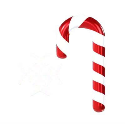 Snowflake And Candy Cane 3D Graphic