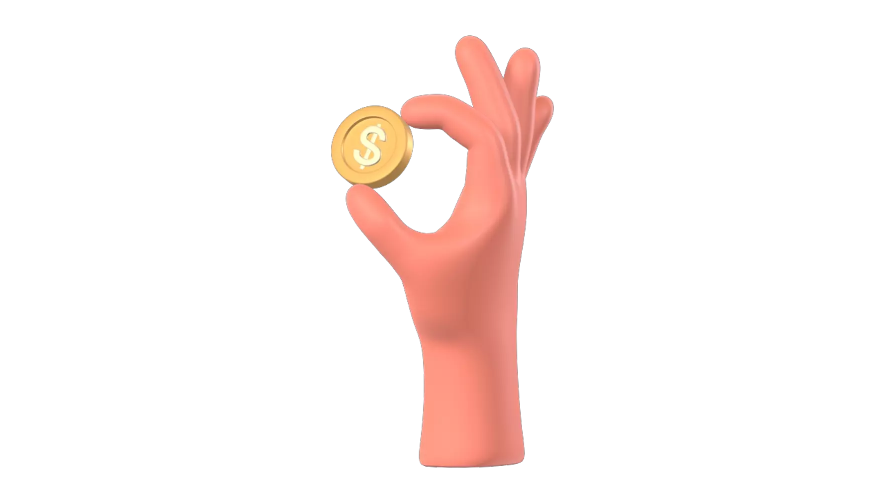 Holding Coin 3D Graphic