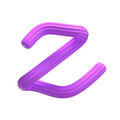 Z   Letter 3D Shape Creamy Text 3D Graphic