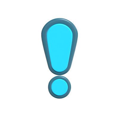 Exclamation Mark 3D Icon Model For Science 3D Graphic