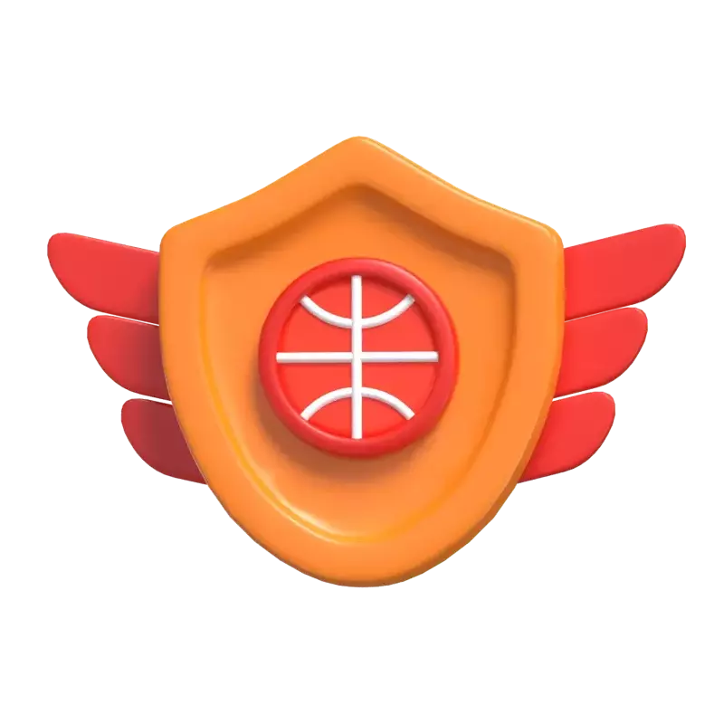 Basketball Badge 3D Graphic
