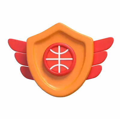 Basketball Badge 3D Graphic