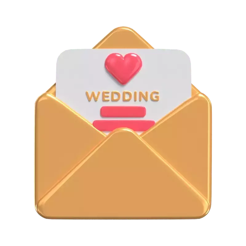 3D Wedding Card Model Love In Layers