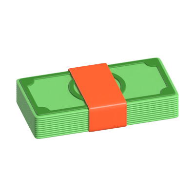 Money Bundle 3D Model For Office Work 3D Graphic