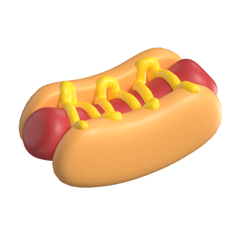 Hot Dog Festival Food 3D Icon 3D Graphic