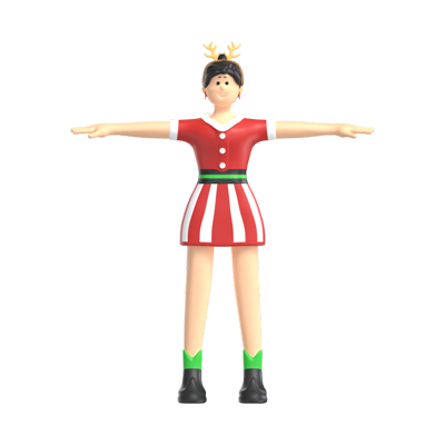 Girl Christmas 3D Graphic