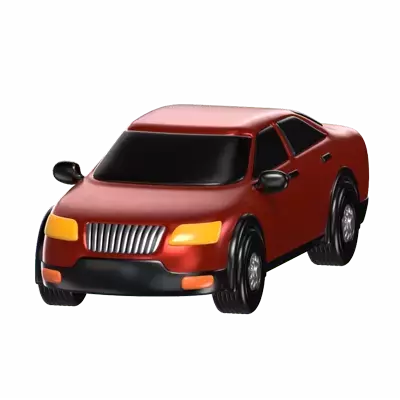 3D Red Sedan Model Sleek Automotive Elegance 3D Graphic