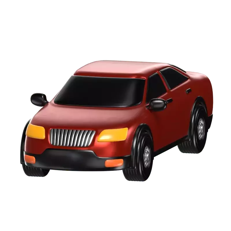 3D Red Sedan Model Sleek Automotive Elegance 3D Graphic