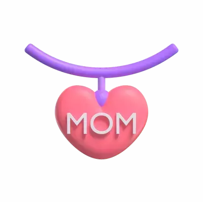 3D Mom Necklace Gift Model 3D Graphic