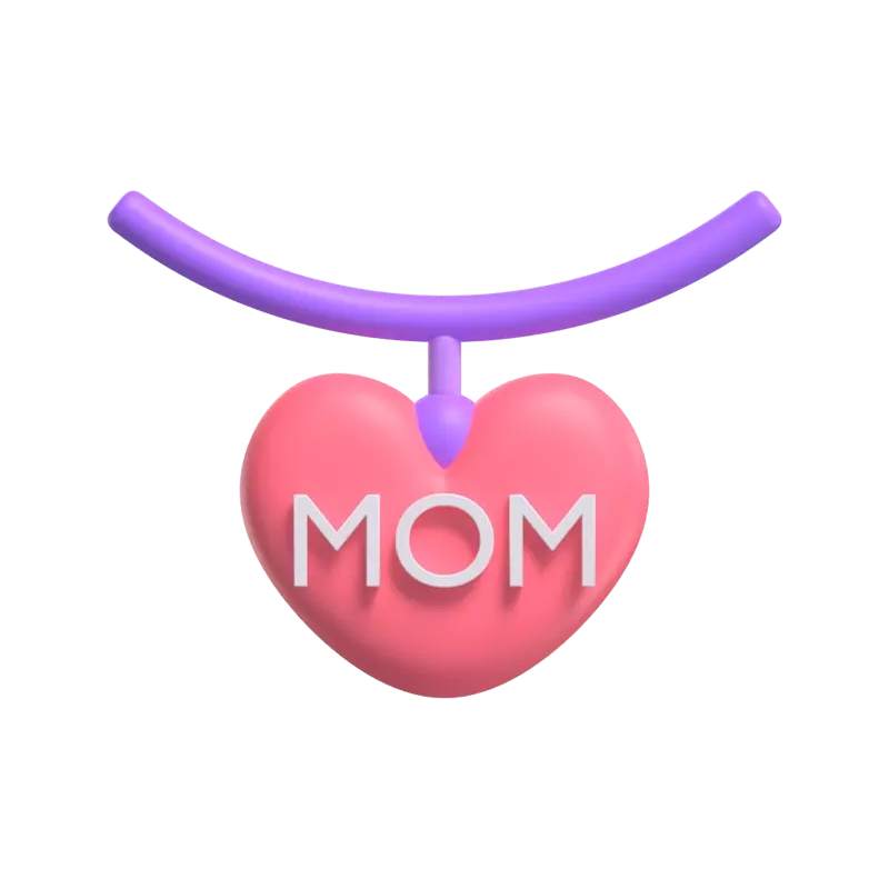 3D Mom Halskette Geschenk Modell 3D Graphic