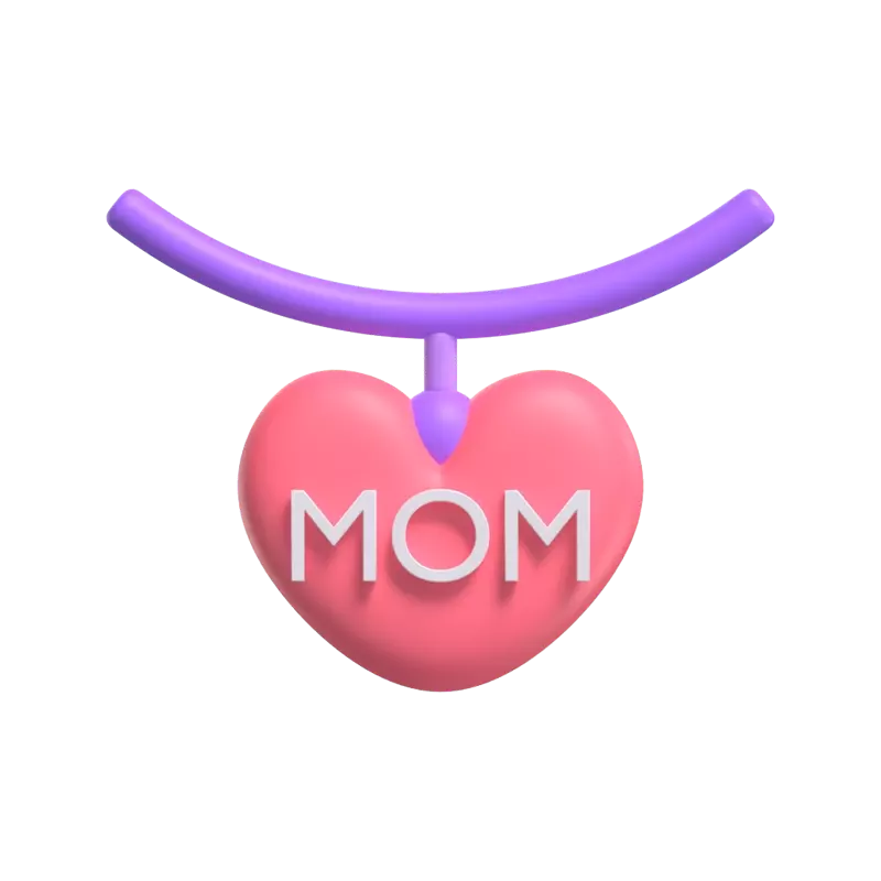 3D Mom Necklace Gift Model 3D Graphic