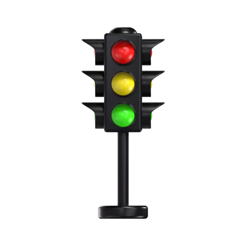 Traffic Light 3D Graphic