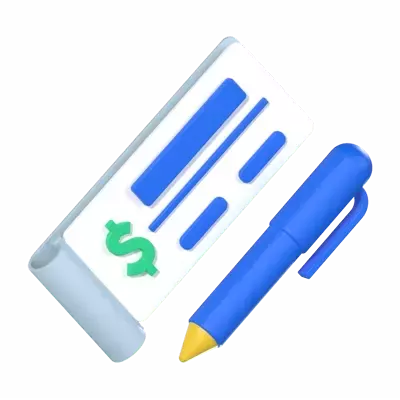 Check And Pen 3D Graphic