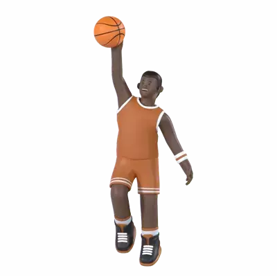 Basket Player Scoring 3D Graphic