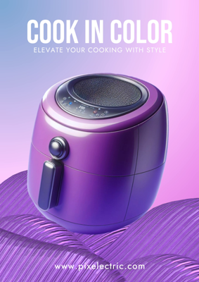 Cook In Color Mimimalis Modern 3D Wavy Shapes Air Fryer 3D Template