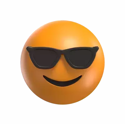 3D Smiling Face With Sunglasses 3D Graphic