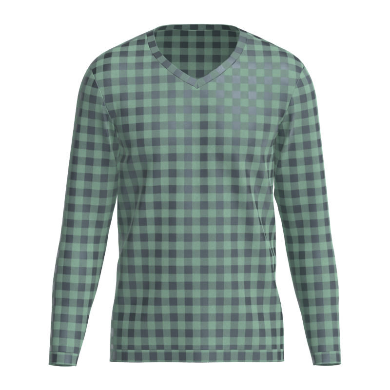 Checkered Sweat Shirt Men 3D Mockup