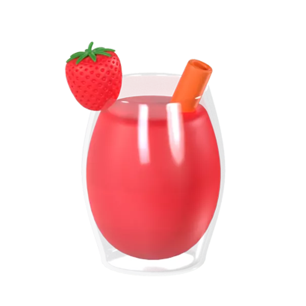 Strawberry Drink 3D Graphic