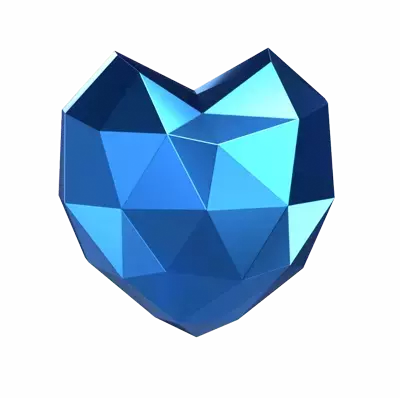 Heart Shaped 3D Diamond 3D Graphic
