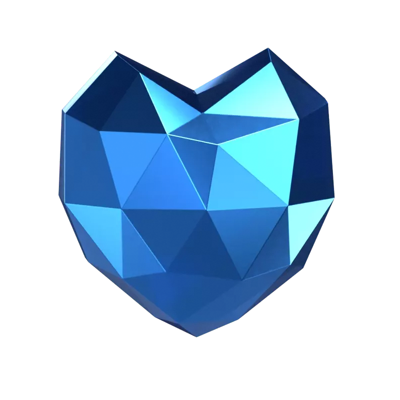 Heart Shaped 3D Diamond 3D Graphic