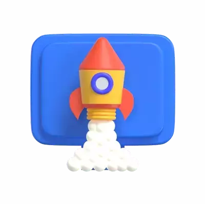 Rocket Launch 3D Graphic