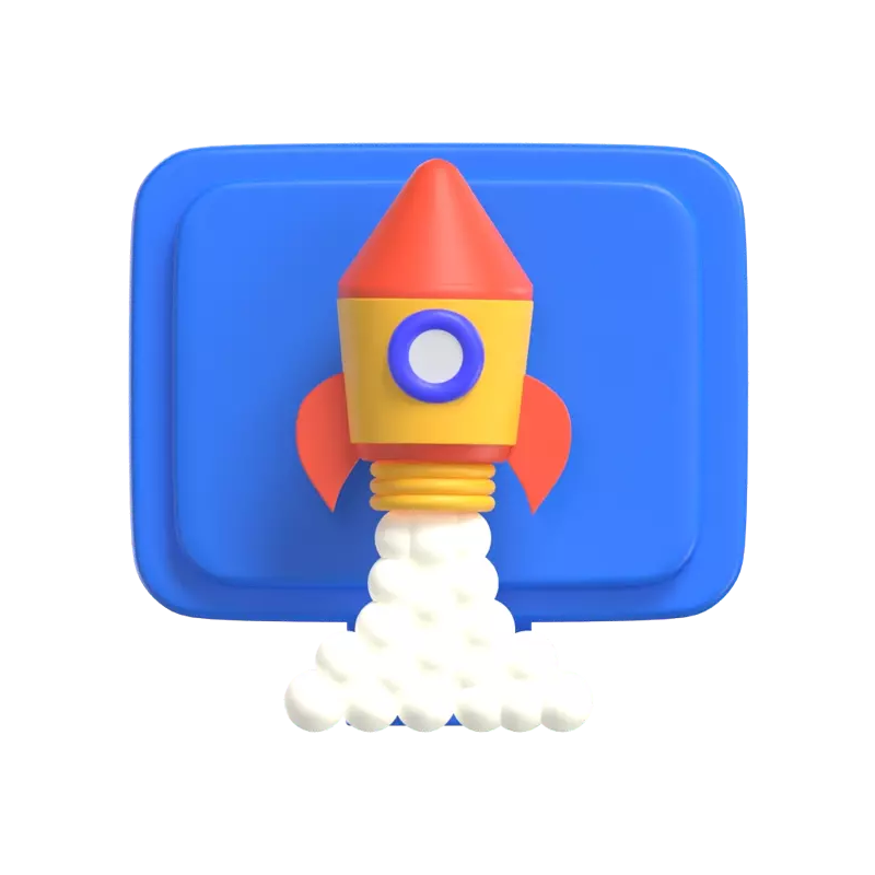 Rocket Launch 3D Graphic