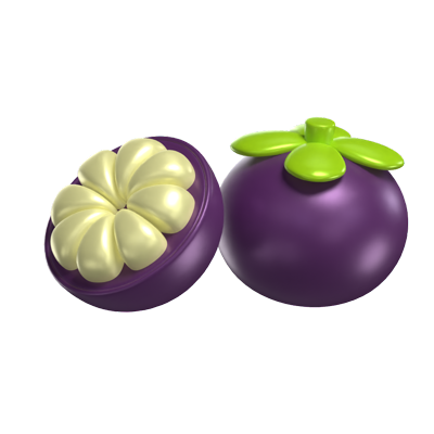 3D Mangosteen Model Fruit With Pulp Exposed 3D Graphic