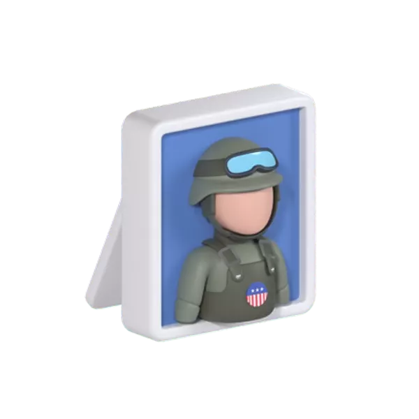 Soldier In Frame 3D Graphic