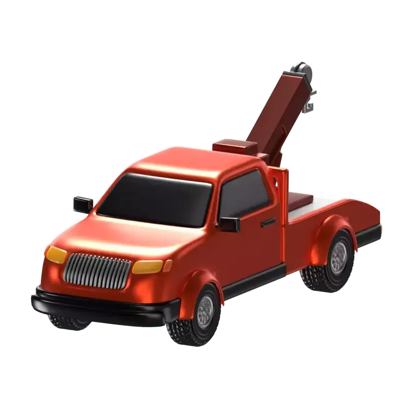 3D Orange Tow Truck Model Robust Vehicle Recovery