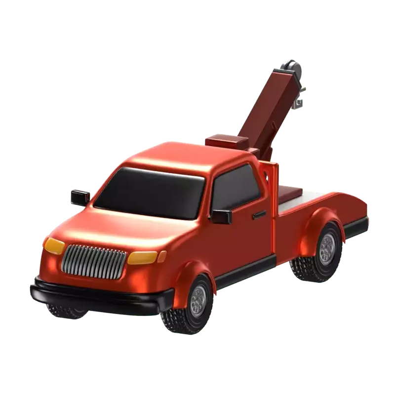 3D Orange Tow Truck Model Robust Vehicle Recovery 3D Graphic